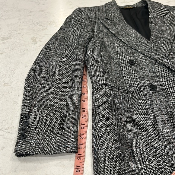 Vintage Adam’s Row by Richman Tweed Wool Double Breasted Blazer Suite Jacket 36R - Picture 13 of 16